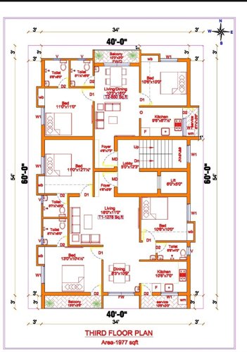  rj-flats-block-2 RJ Flats Block 2 Cluster Plan for 3rd Floor