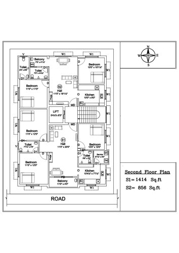  dhilip-flats Dhilip Flats Cluster Plan for 2nd Floor