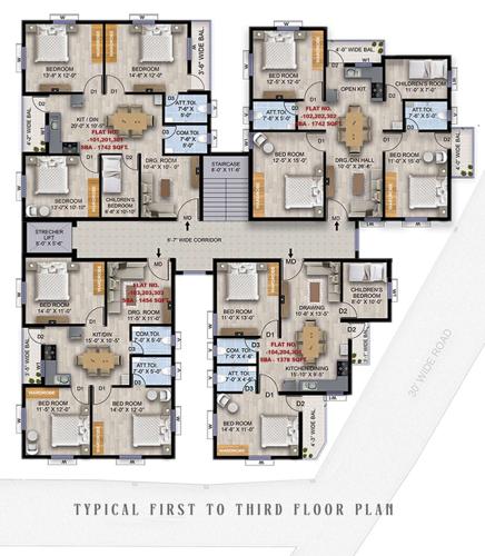  my-hill-nest-phase-i My Hill Nest Cluster Plan from 1st to 3rd Floor