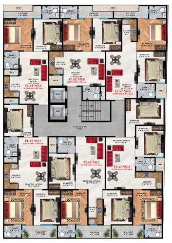  royal-residency Royal Residency Cluster Plan from 2nd to 6th Floor