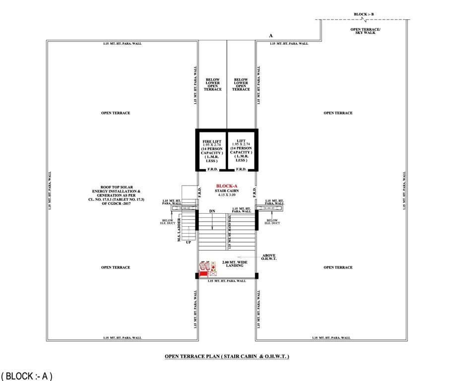  raj mahal and the lake palace Block A Cluster Plan for Terrace Floor