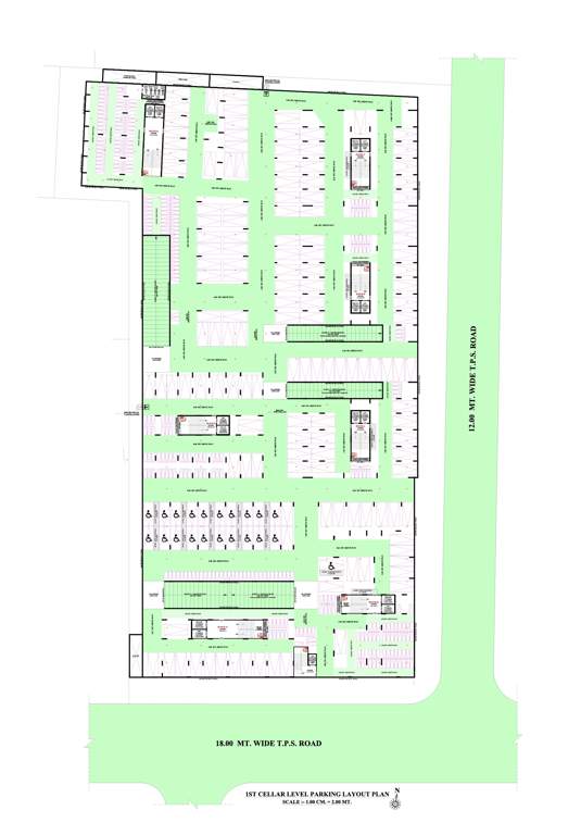  raj mahal and the lake palace Block A1, B1, A, B, C, D & E Cluster Plan for 1st Cellar Level Parking Floor