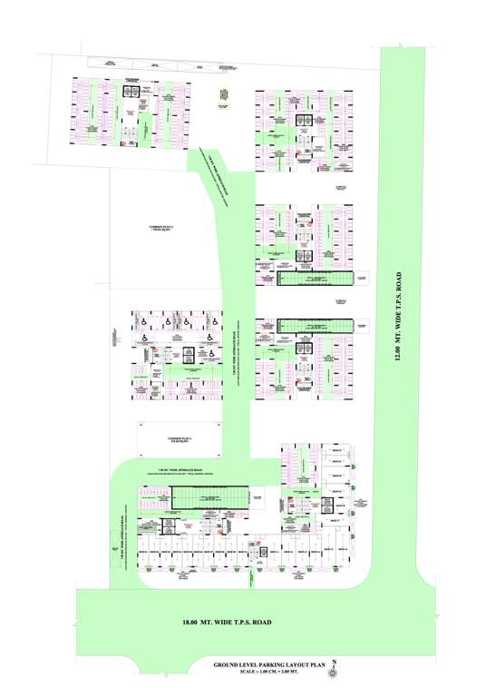  raj mahal and the lake palace Block A1, B1, A, B, C, D & E Cluster Plan for ground Parking Floor