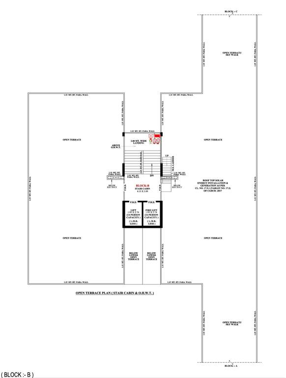 raj mahal and the lake palace Block B Cluster Plan for Terrace Floor