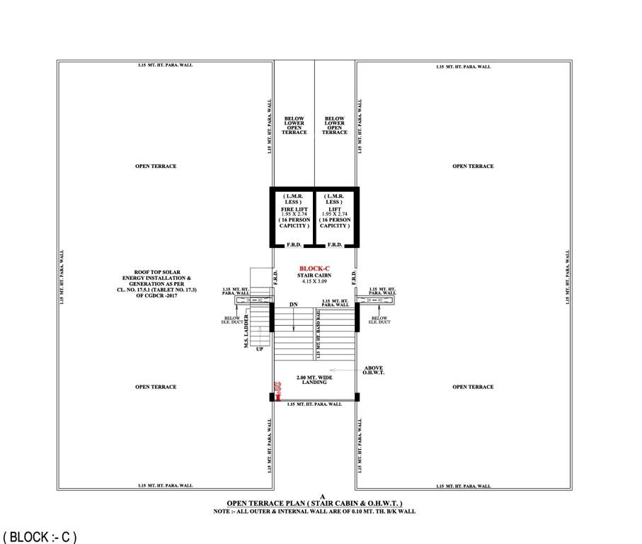  raj mahal and the lake palace Block C Cluster Plan for Terrace Floor