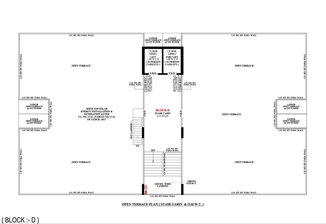  raj mahal and the lake palace Block D Cluster Plan for Terrace Floor