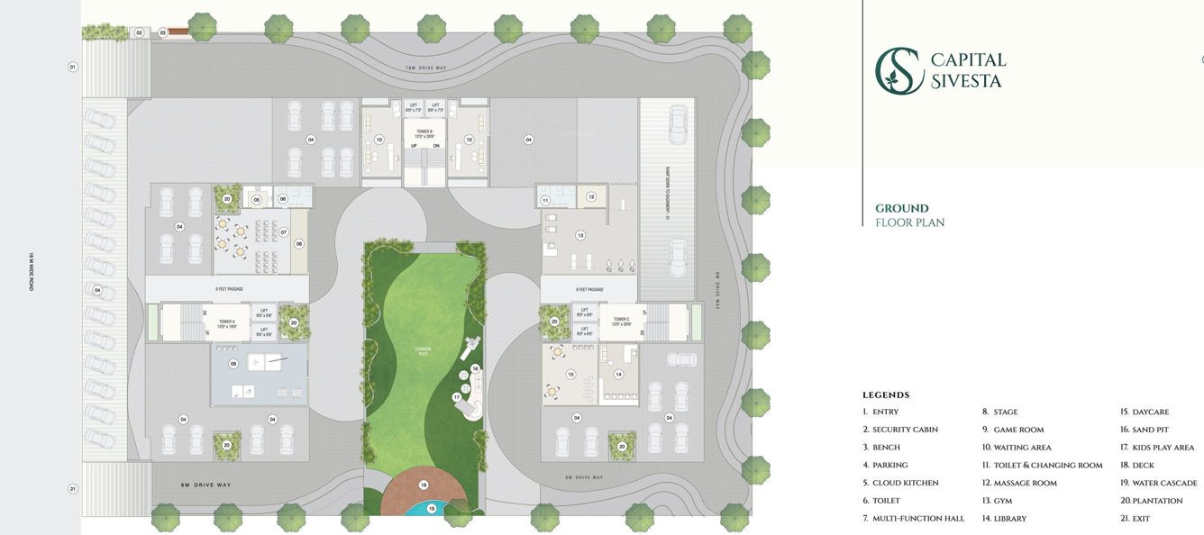  capital sivesta Tower A, B & C Cluster Plan for ground Floor
