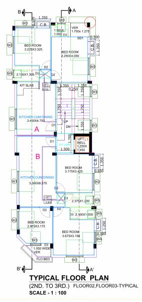 triveni MK Triveni Cluster Plan from 2nd to 3rd Floor