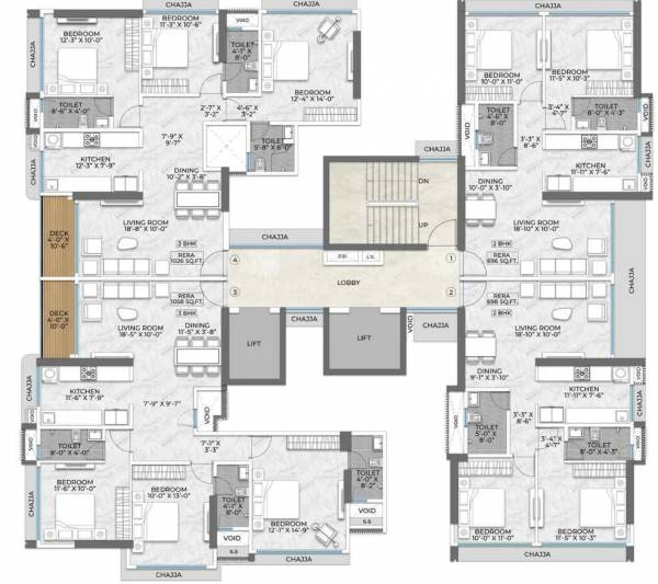  horizon SATVIKI HORIZON Cluster Plan For Typical Floor Plan