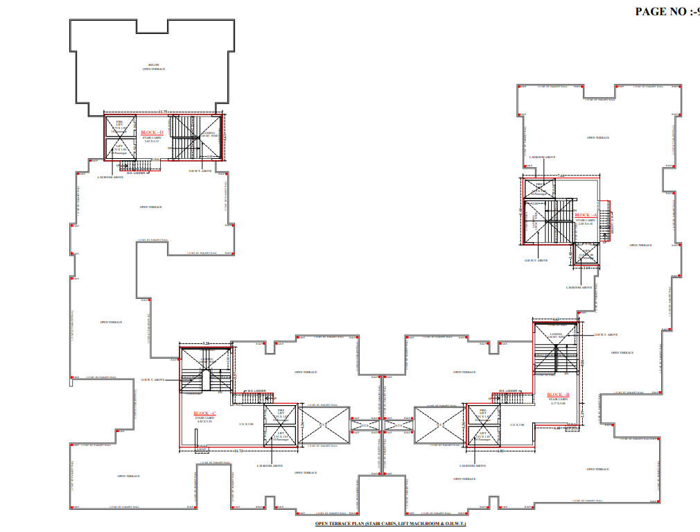  square Block A To Block D Terrace Cluster Plan