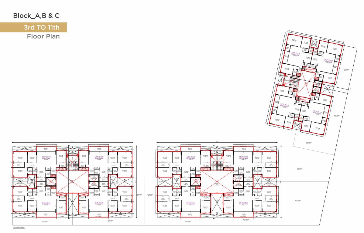  elevate Block A, B, C Cluster Plan from 3rd to 11th Floor