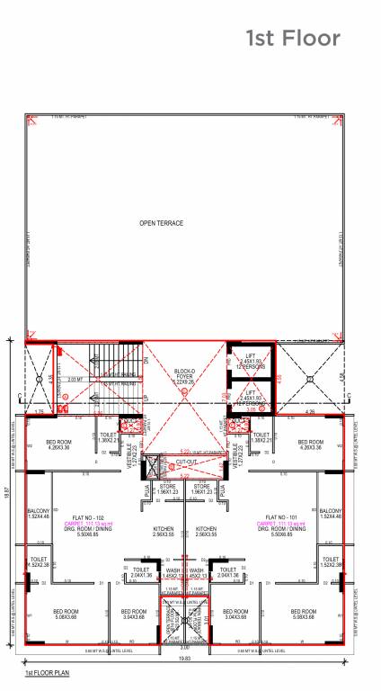  elevate Block D Cluster Plan for 1st Floor