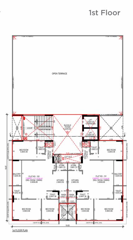  elevate Block E Cluster Plan for 1st Floor