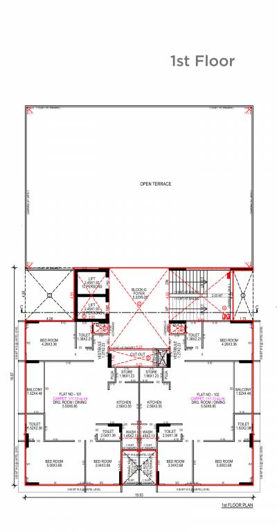  elevate Block G Cluster Plan for 1st Floor