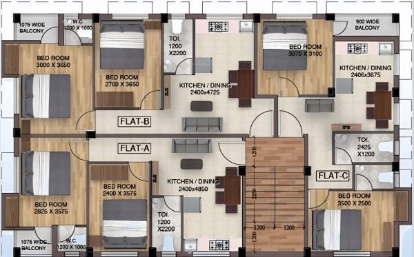  triaksh MK Triaksh Typical Cluster Plan