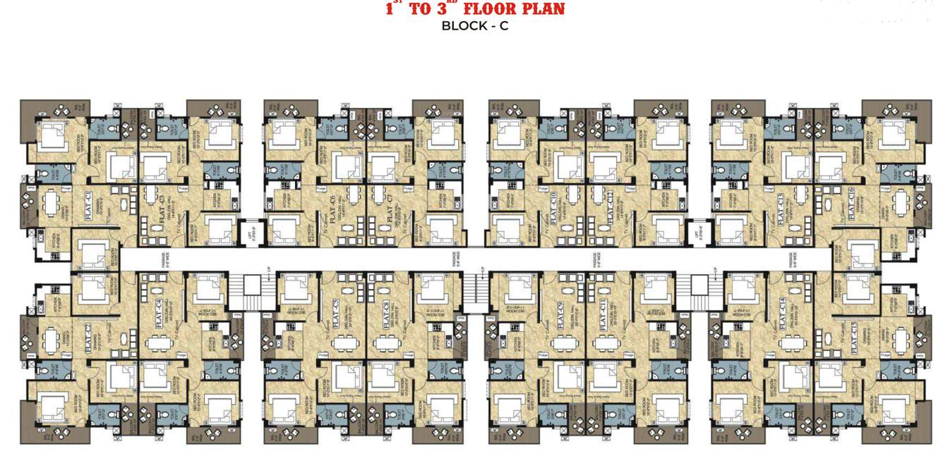  ajay city Block C Cluster Plan from 1st to 3rd Floor