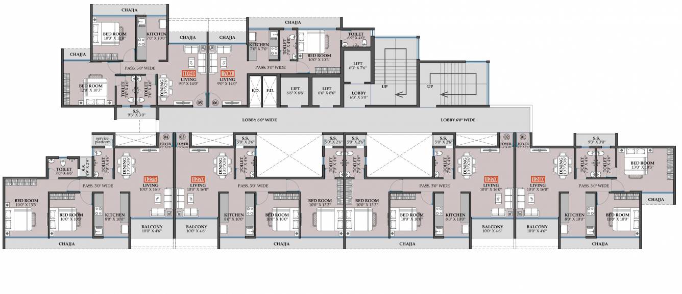  pyramid 24 Pyramid 24 Cluster Plan from 9th to 23th Floor