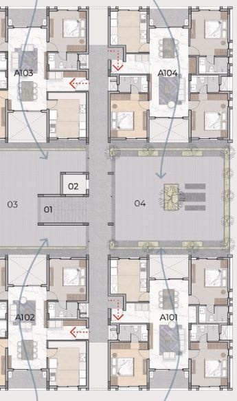  veena BLOCK A Cluster Plan from 1st to 5th Floor