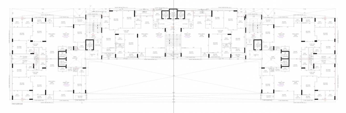  parshwa luxuria Block A,B,C Cluster Plan for 1st Floor