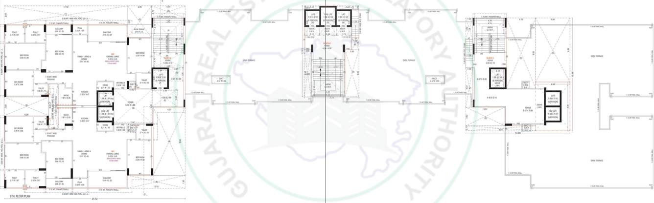 parshwa luxuria Block A,B,C Cluster Plan for 9th Floor