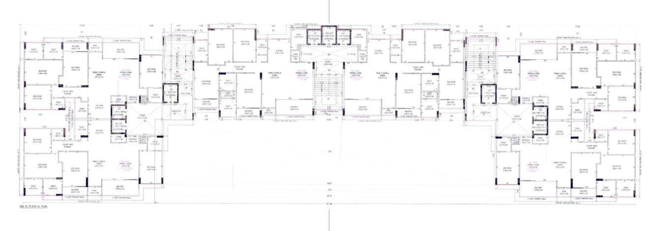  parshwa luxuria Block A,B,C Cluster Plan from 2nd to 8th Floor
