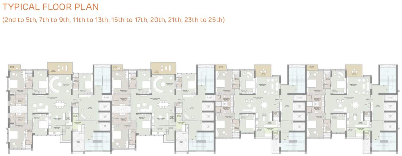  belrosa A To D Cluster Plan For 2nd to 5th, 7th to 9th, 11th to 13th, 15th to 17th, 20th, 21th, 23th To 25th Floor