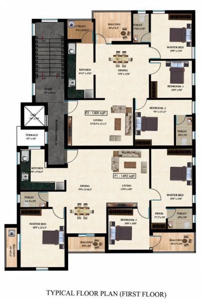  lily Block A Cluster Plan for 1st Floor