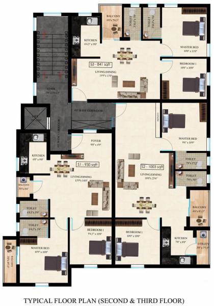  lily Block A Cluster Plan from 2nd to 3rd Floor