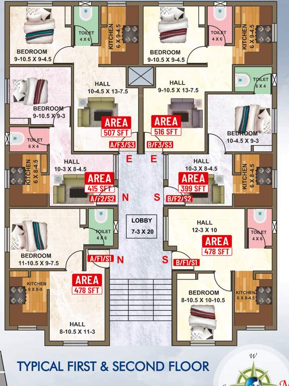  quinn Crest Quinn Cluster Plan from 1st to 2nd Floor