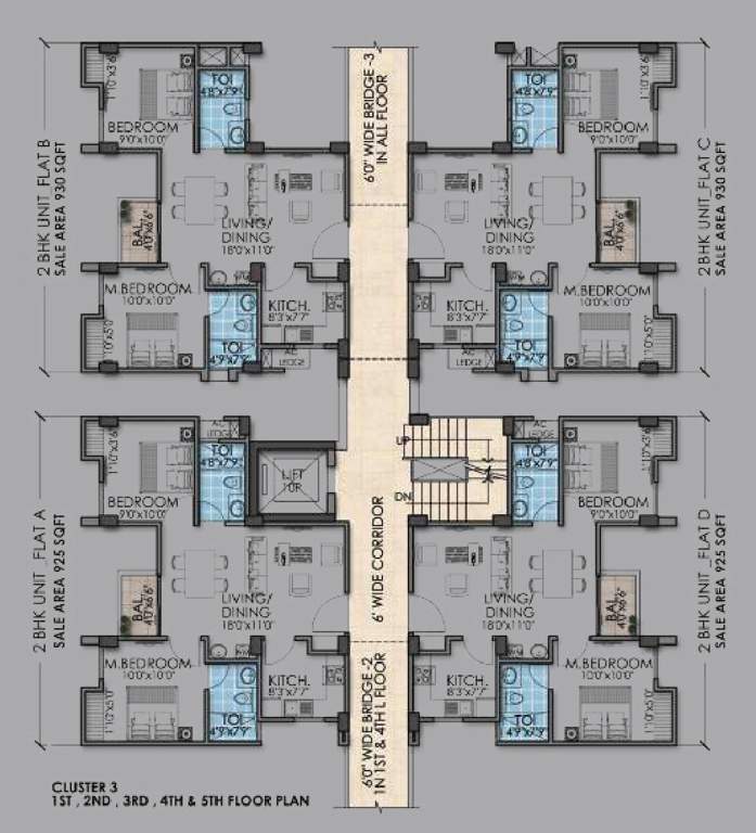  sriniketan Block 3 Cluster Plan from 1st to 5th Floor