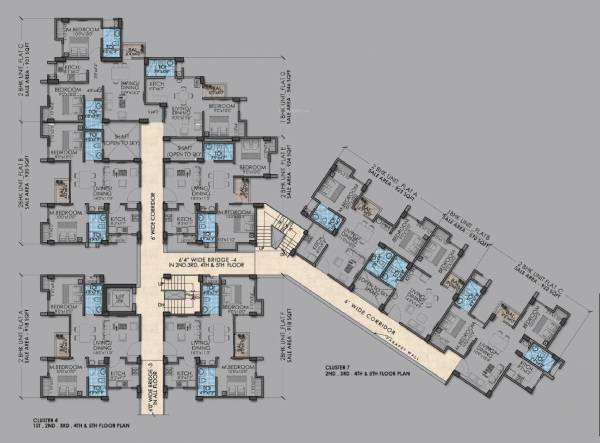  sriniketan Block 4,7 Cluster Plan from 1st to 5th Floor