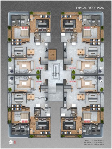  shreem-astitva Shreem Astitva Cluster Plan for Typical Floor