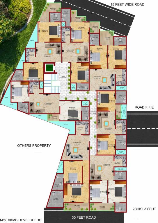  homes AKMS Homes Cluster Plan for Typical Floor