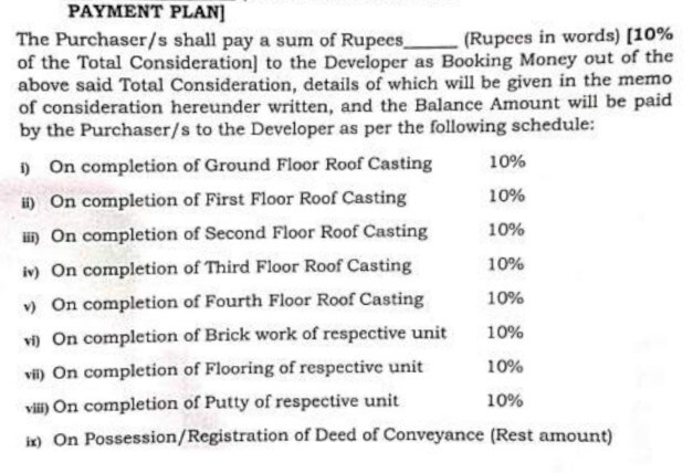 lokenath-apartment Construction Linked Payment (CLP) Payment Plan
