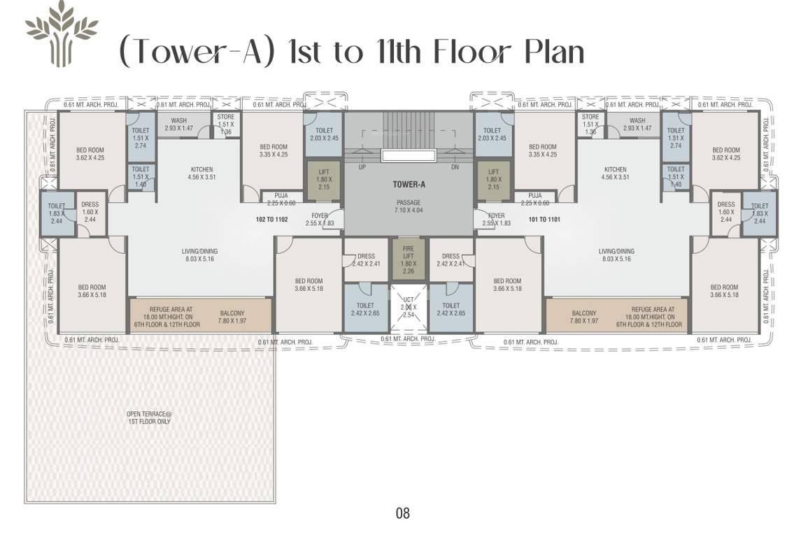  fairmont Tower A Cluster Plan from 1st to 11th Floor