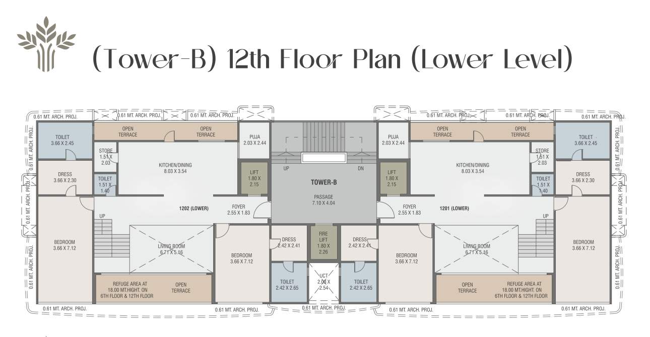  fairmont Tower B Cluster Plan for 12th Floor