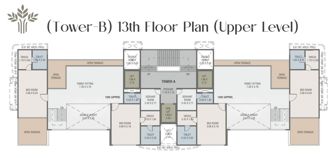  fairmont Tower B Cluster Plan for 13th Floor