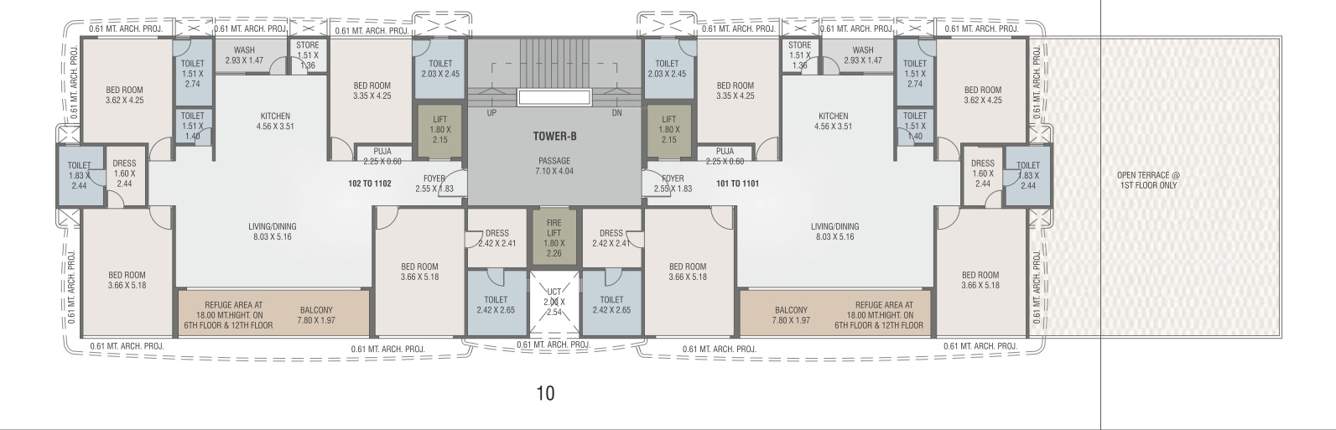  fairmont Tower B Cluster Plan from 1st to 11th Floor