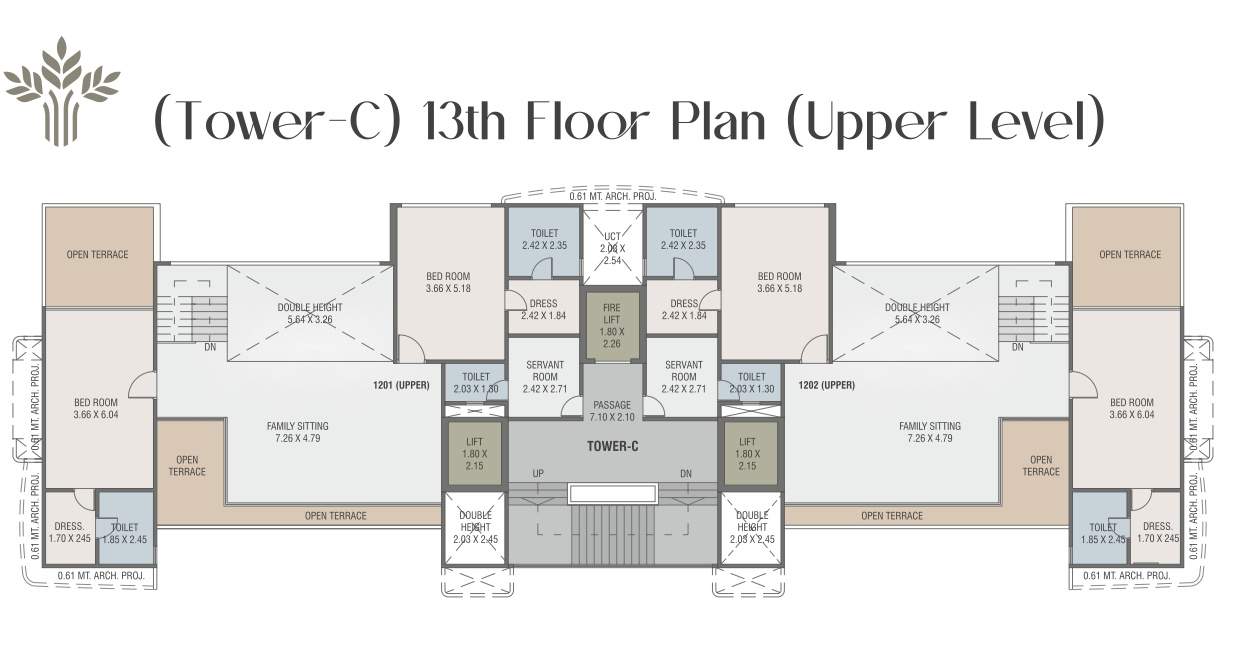  fairmont Tower C Cluster Plan for 13th Floor