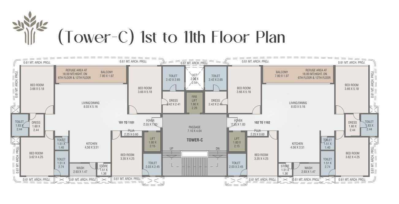  fairmont Tower C Cluster Plan from 1st to 11th Floor