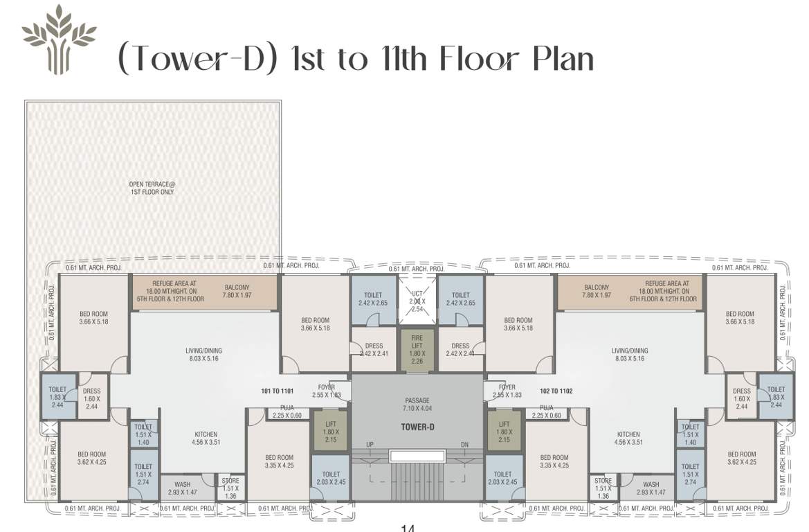  fairmont Tower D Cluster Plan from 1st to 11th Floor