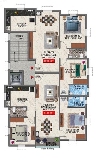  royal-homes Royal Homes Cluster Plan from 1st to 3rd Floor