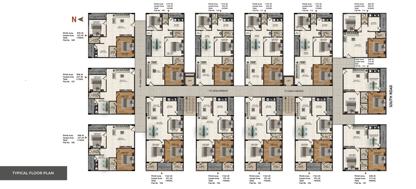  heights Jayam Heights Cluster Plan from 1st to 5th Floor