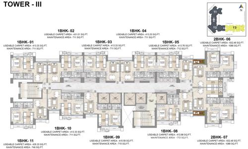  aveon-city-building-b Tower T3 Cluster Plan from 1st to 25th Floor