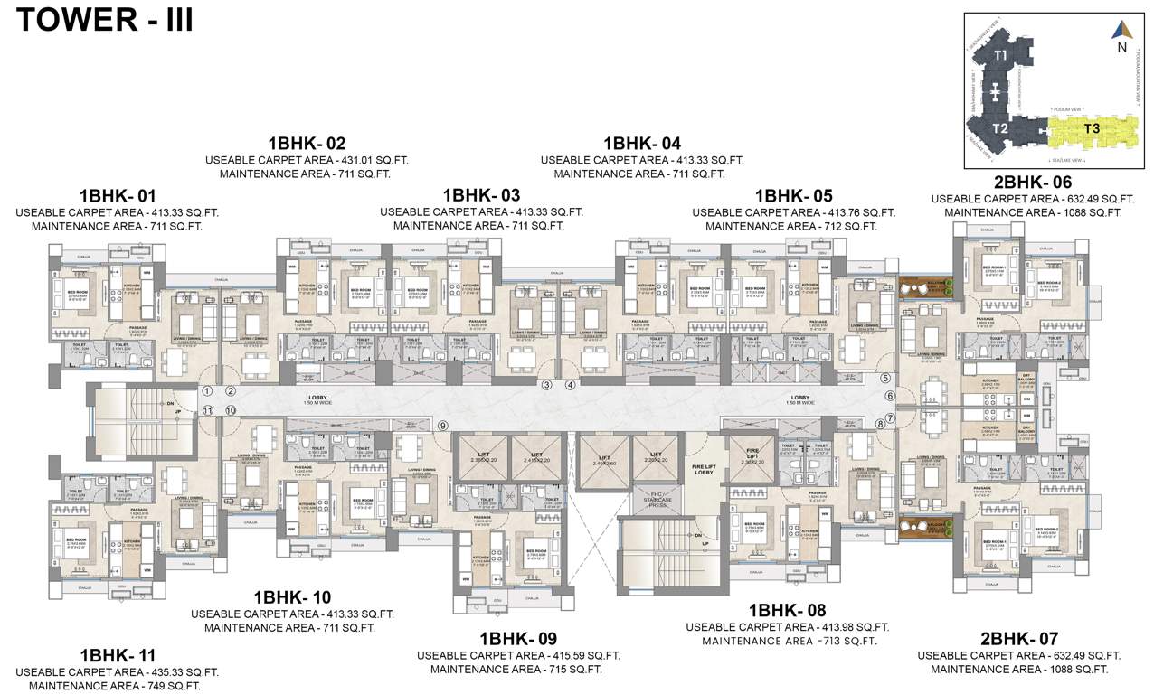  aveon city building b Tower T3 Cluster Plan from 1st to 25th Floor