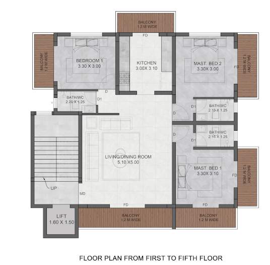  valley view Valley View Cluster Plan from 1st to 5th Floor