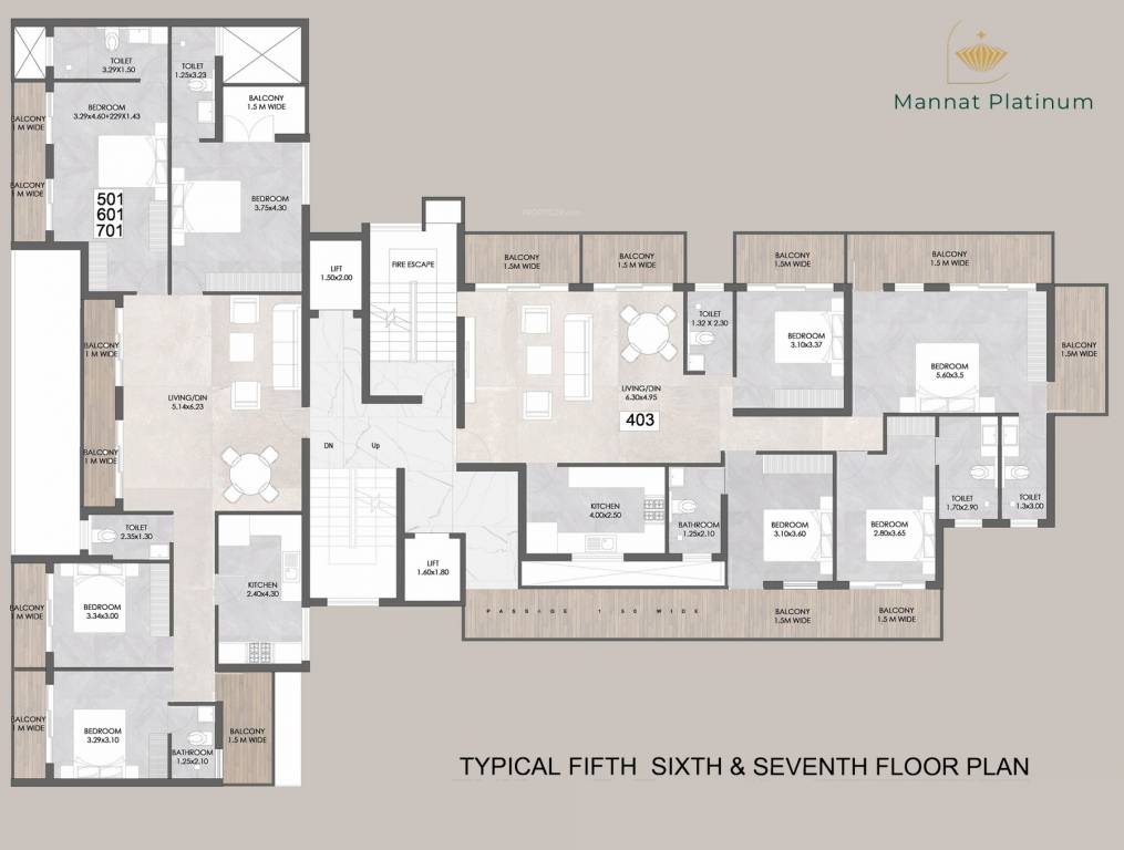  mannat platinum Mannat Platinum Cluster Plan from 5th to 7th Floor