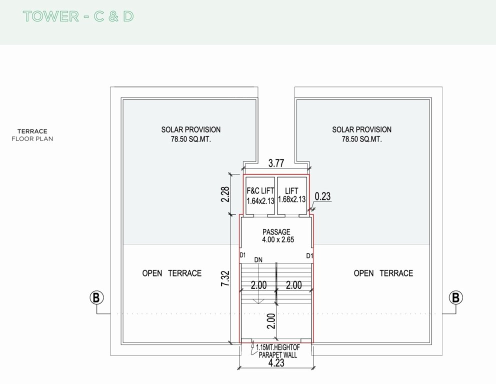 lotus Block C D Cluster Plan for terrace Floor