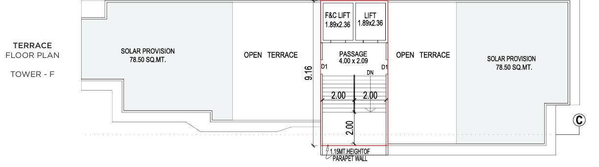 lotus Block F Cluster Plan for terrace Floor