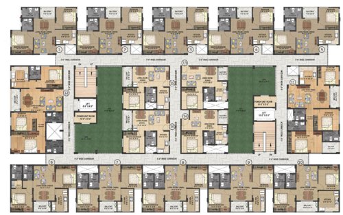  vedaanta Block A Cluster Plan from 1st to 5th Floor